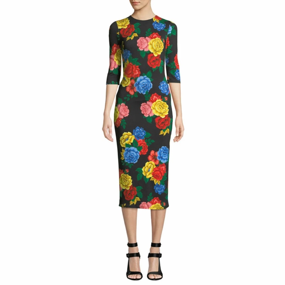 Alice & Olivia midi sheath floral dress